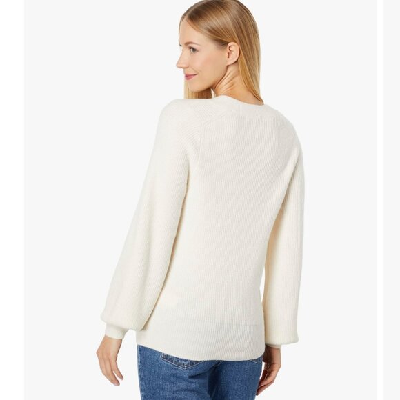 NWT Madewell Melwood Square-Neck Sweater in Coziest Yarn Cream Wool - Picture 6 of 8